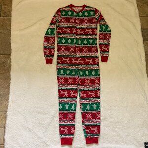Fammy Jammies Youth Large 14 One Piece Holiday Pajamas Naughty Nice I Tried